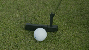 black golf putter grass