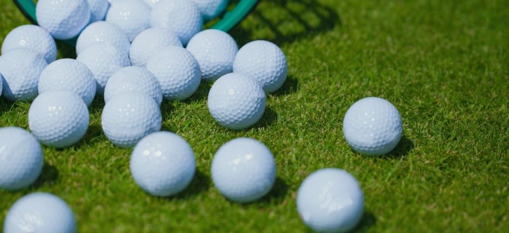 golf balls closeup