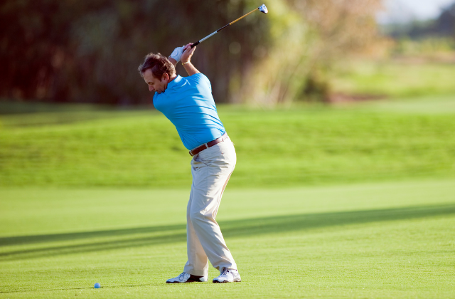 Golfer hitting position