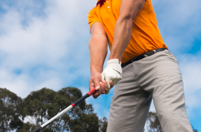 Proper position to hit golf ball